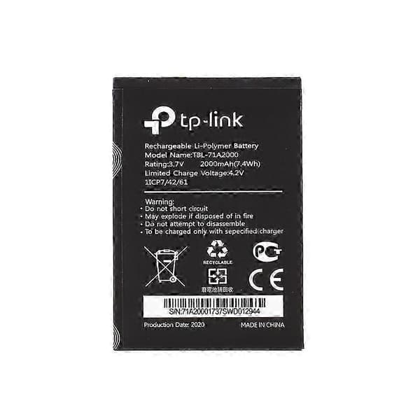Montering 3.8V 2000mAh batteri (kode: TBL-71A2000) for TP-LINK TL-TR861 761 M5350 TBL-71A2000 hwy[ht] 0.1 5