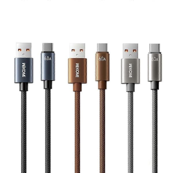 WK WDC-63a 66W USB till Type-C snabbladdningsdatakabel, längd: 1,2m Brown