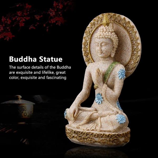 Sandstein Buddha Statue Hjem Hotell Dekor Perfekt Gave