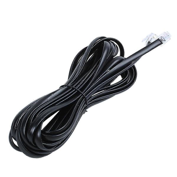 6P6C RJ11 Telefonforlænger Fax Modem Kabel Linje 5M Længde Black