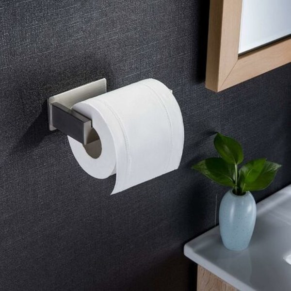 WC-paperiteline WC-rullan pidike kylpyhuoneeseen ja keittiöön, ruostumaton teräs, itseliimautuva hopea