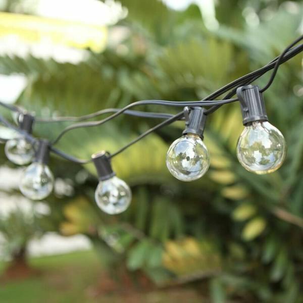 Fairy Lights utomhus, anslutningsbara Fairy Lights 7.6M 25 G40-lampor med 1 reservlampor för bröllopsfestträdgård,