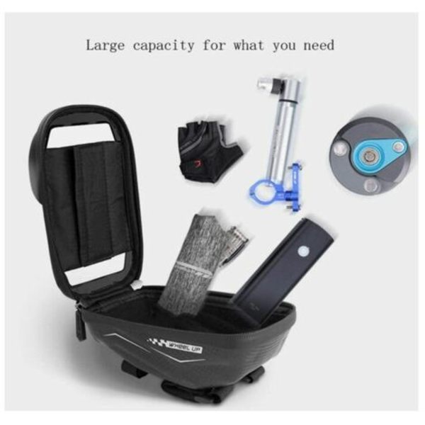 Cykeltaske Hard Shell Styrtaske Touch Screen Mobiltelefontaske Vandtæt taske Mountainbiketaske (sort) -