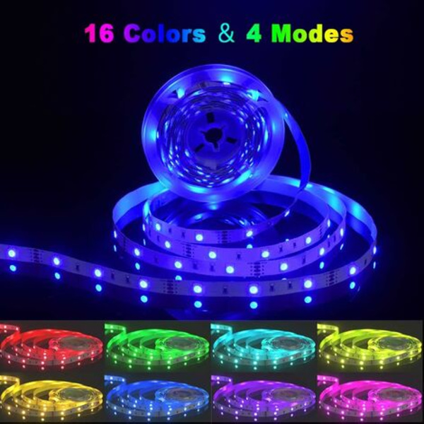 5m Led Strip,Rgb 5050 LED färgbyteskit med fjärrkontroll och 24 knappars power ,LED Strips Hem Kök De