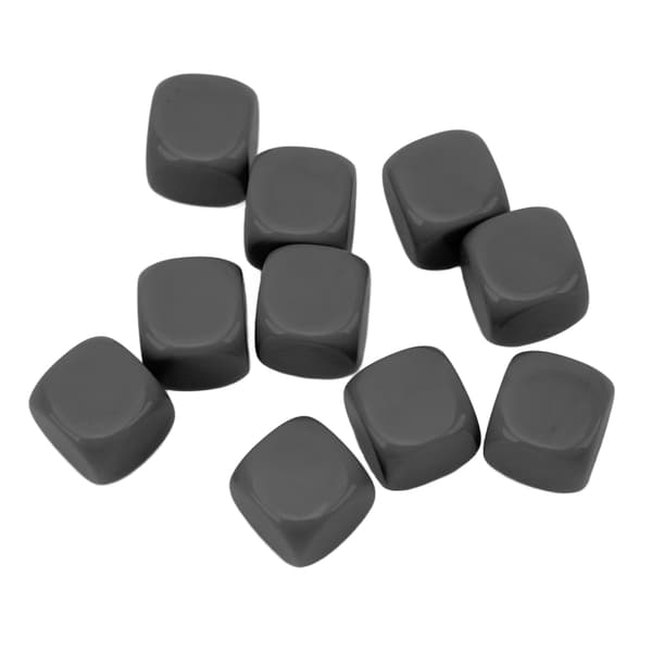 30st roliga tomma tärningar Set DIY Pussel Round Corner 6-sidiga tärningar för brädspel Math Learning Black