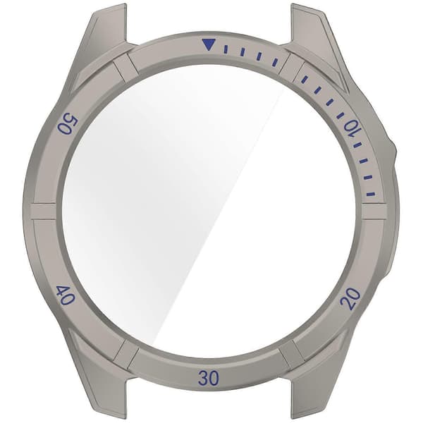 Garmin Fenix 8 Solar 47mm -kellokotelo PC-kehyssuojus karkaistulla lasinäytöllä - Titanium B Multicolor Titanium Blue