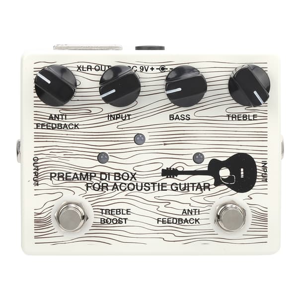 Elektrisk Gitarrpedal Förförstärkare Portabel med LED-indikator Aluminiumlegering Instrumentutrustning DC9V