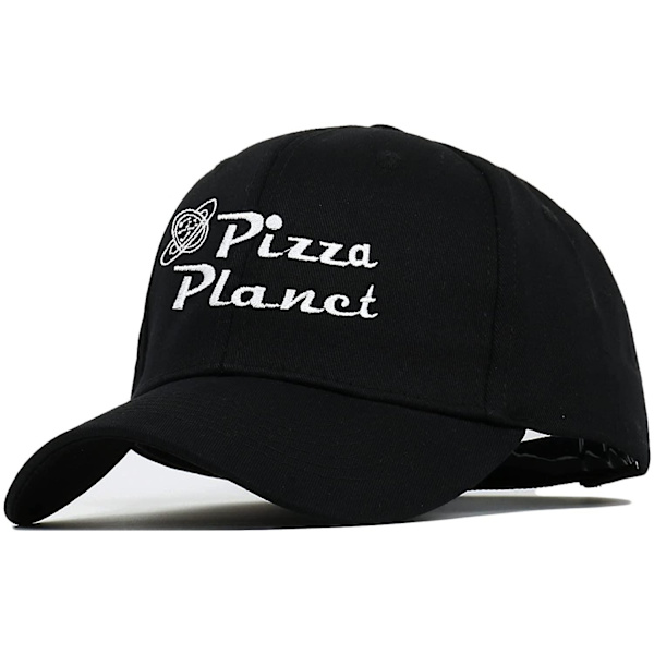Pizza Planet Hattu Lippalakki cap isähattu säädettävä puuvillainen aikuisten urheiluhattu Unisex, musta-1