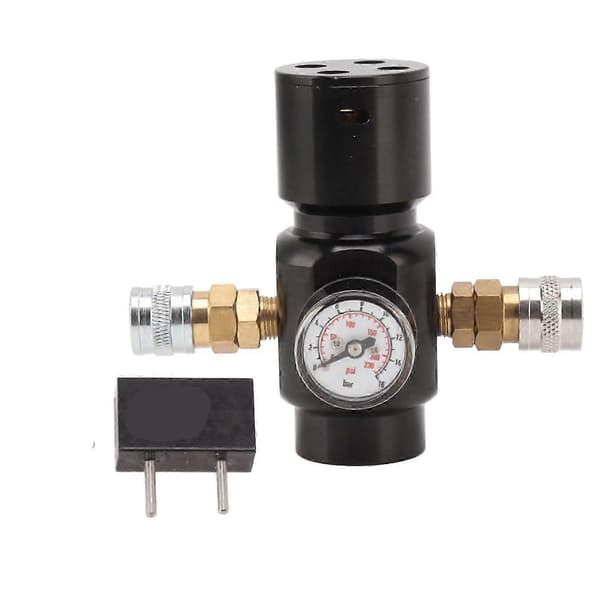 CO2 Mini Regulator 8mm Dobbelt Hunadapter Aluminiumlegering Messing Rustfrit Stål CO2 Tank Trykregulator