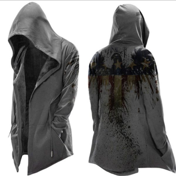 Miesten trenssitakki Halloween-aiheinen Cospaly-asu 4XL Gray