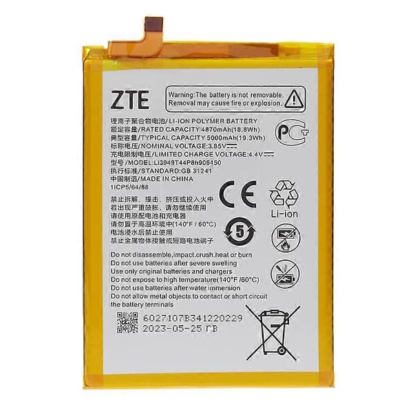 Til ZTE Blade 20 3.85V 4870mAh Genopladeligt Li-Polymer Samlekomponent (Kode: LI3949T44P8H906450)
