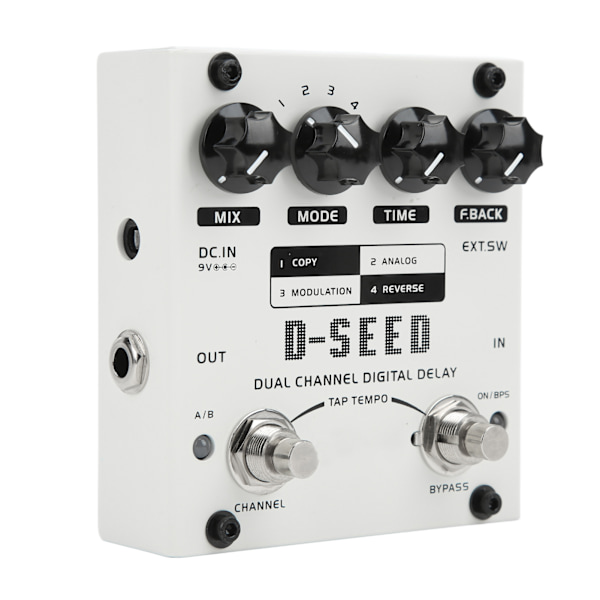 Dual Channel 4 Läges Elektrisk Gitarr Digital Delay Monoblock Effektor DC9V 75mA