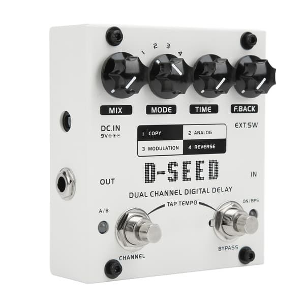 Dual Channel 4 Modus Elektrisk Gitar Digital Delay Monoblock Effektor DC9V 75mA