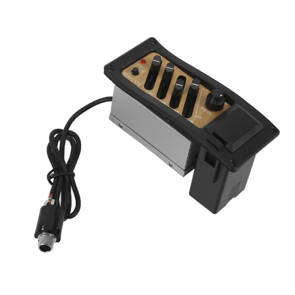 4-bånds EQ Piezo Pickup Preamp System for akustisk gitar, trefarget 7545R