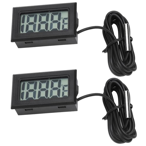 2. generations elektronisk digitalt termometer termostat temperaturmåler 2s opdatering med probe sort