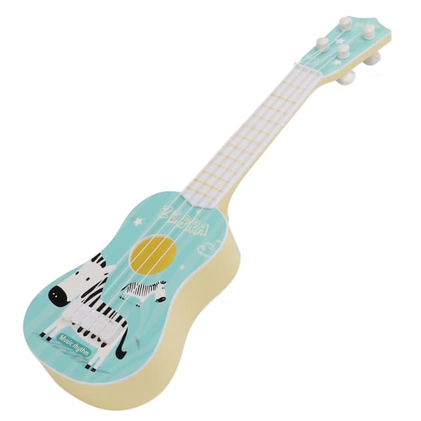 Blå Plast Ukulele Leksaksgitarr 4 Strängar Musikinstrument för Barn