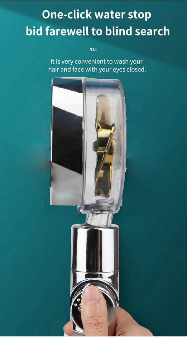 Dusjhode med stoppknapp sølv silver Advanced ABS Body Stainless Steel Pa