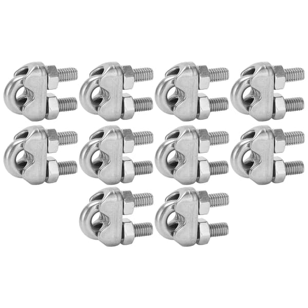 10 stk. 1/4 tomme M6 rustfrit stål wire reb klemme U bolt sadel fitting