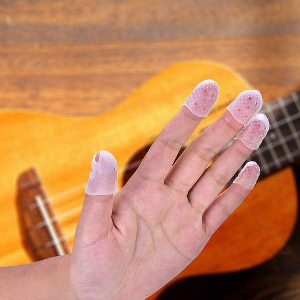 Silikagel Fingerskydd Gitarrplektrum Träningsverktyg Set