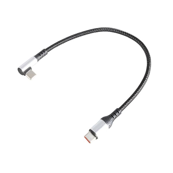 USB C Ladekabel 66W USB C til USB C Hurtigladekabel Nylonflettet Ladeledning 480Mbps Dataoverføring[ht] 0.5m single elbow