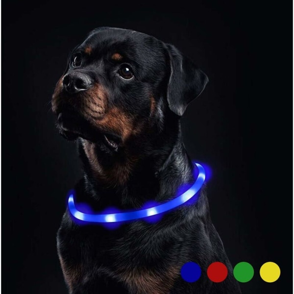 LED-tarvikkeita lemmikeille, LED-valoa lähettävä silikonipanta (sininen), lemmikkieläintarvikkeet