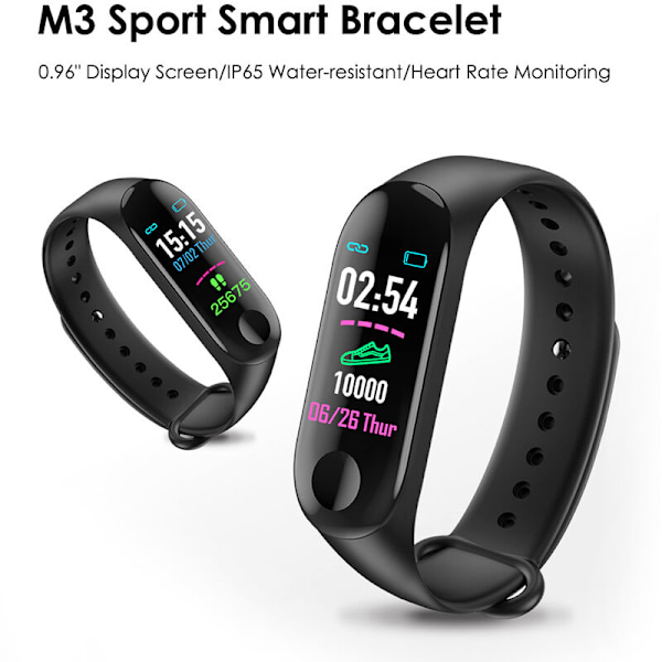 Puls- og blodtryksovervågning Bluetooth Smart Armbånd (sort)
