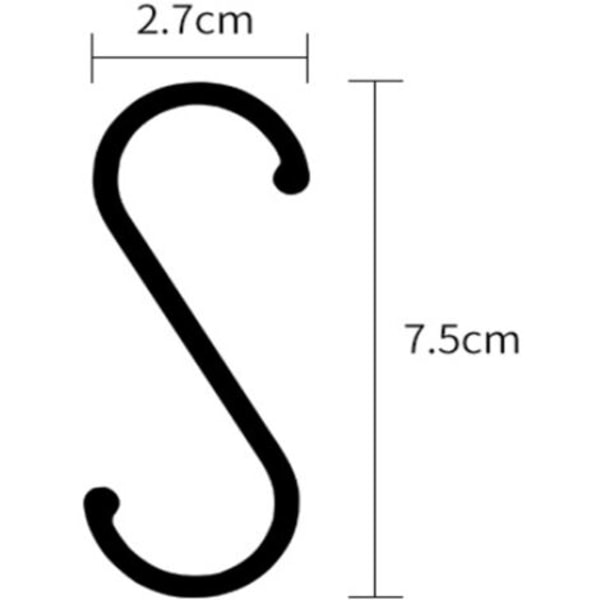 S Krog Rustfast Metal Krog S Form til Køkken Badeværelse Soveværelse Kontor og Have 2,7*7,5cm 10 Stk Sort