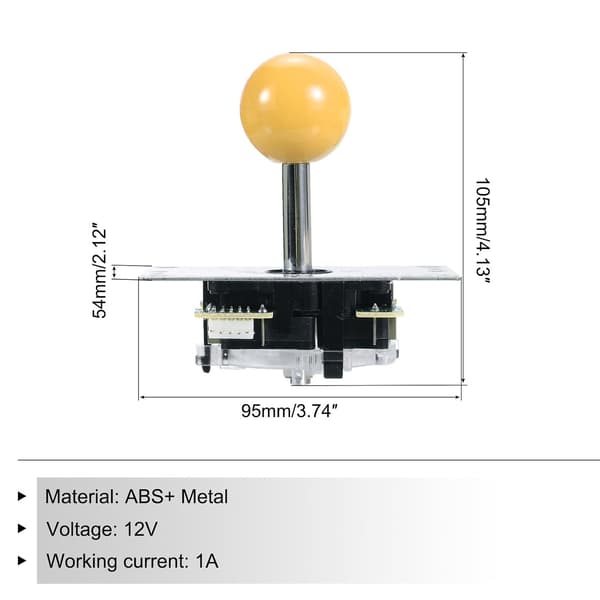 PC Joystick DIY Kit Arcade Spildele Knap ABS 5 Pin til Klassisk Gul - Gul[ht] Yellow