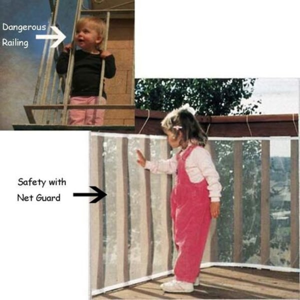 Hangnuo Safety Net trapp for baby 3m - Innendørs eller utendørs, lett å rengjøre. installere