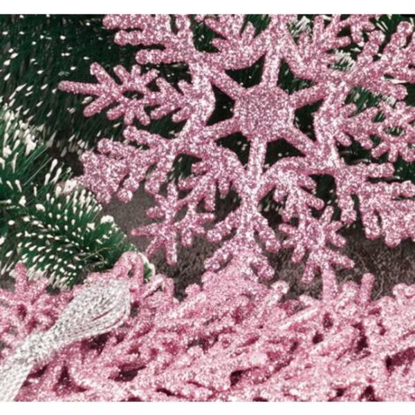 20 kpl Joulukoristeita lumihiutaleita joulukuuselle - Halkaisija: 10 cm - Vaaleanpunainen