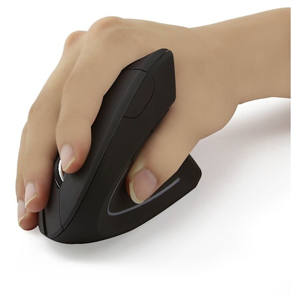 Trådløs mus, USB, vertikal, ergonomisk, 5 knapper, forebygging av musesyndrom og epikondylitt, for høyrehendte -