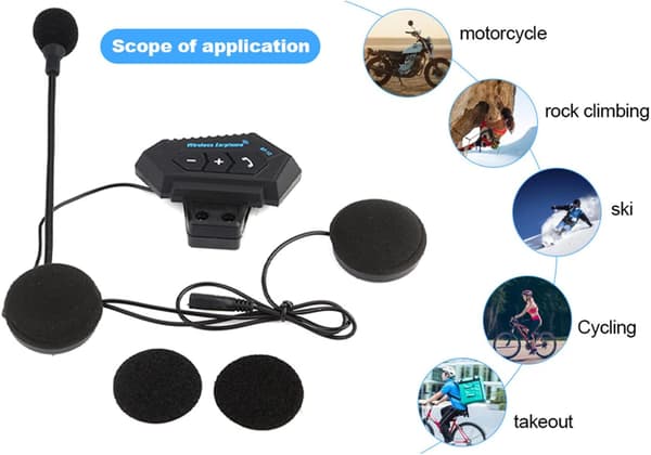 Motorcykel Bluetooth Headset - Bluetooth 5.0, Hi-Fi Lyd, Støjreduktion & Håndfri til Ski/Klatring[ht]
