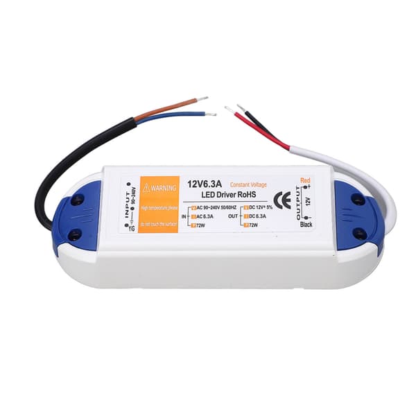LED-driver 6,3 A 72 W AC90-240V til 12 V strømforsyningstransformator for LED-lysstriper lamper