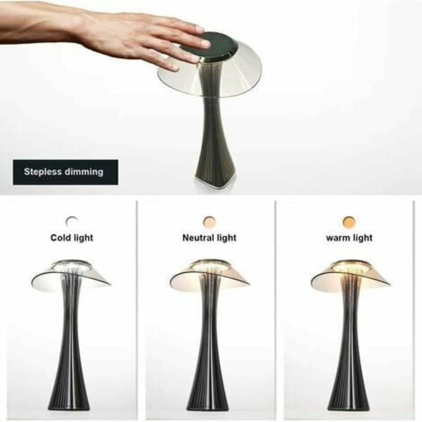 Designer Bordlampe Genopladelig Touch LED Bordlampe - Dæmpbar Titanium USB Sengelampe 3W Trådløs Skrivebordslampe med Ba