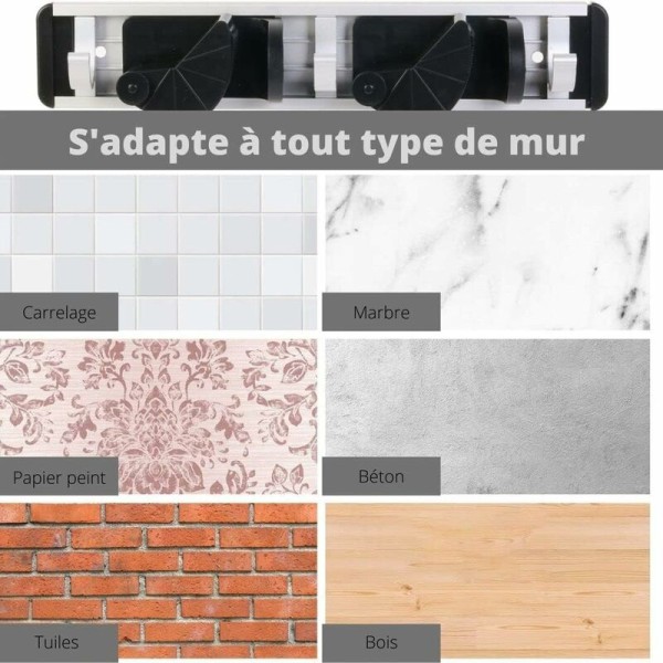 B2 Bøjleopgradering - 30 cm sort aluminiumsbøjleopbevaringsstativ