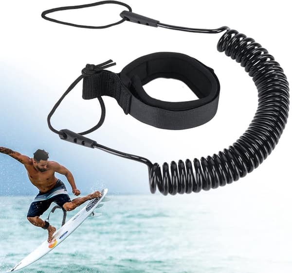 Opprullet Surfebrett Leash, 10 Fots SUP Leash, Stand Up Paddleboard Tilbehør