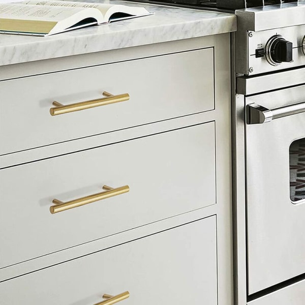 4 stykker forlengede håndtak Skap Skaphåndtak Aluminiumslegering Solid enkelthåndtak (96 mm kobberfarge hullavstand)