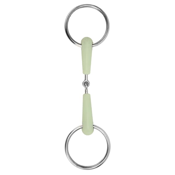Heste Snaffle Bit Gummi-Innpakket Rustfritt Stål Løst Ring Hestemunnbit for Trening Ridning