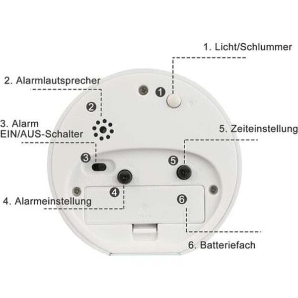 Barnväckarklocka Analog pojke Flicka Tyst batteridrivna bordsklockor Ingen tickande vid sängen Stor funktionslampa för sängen