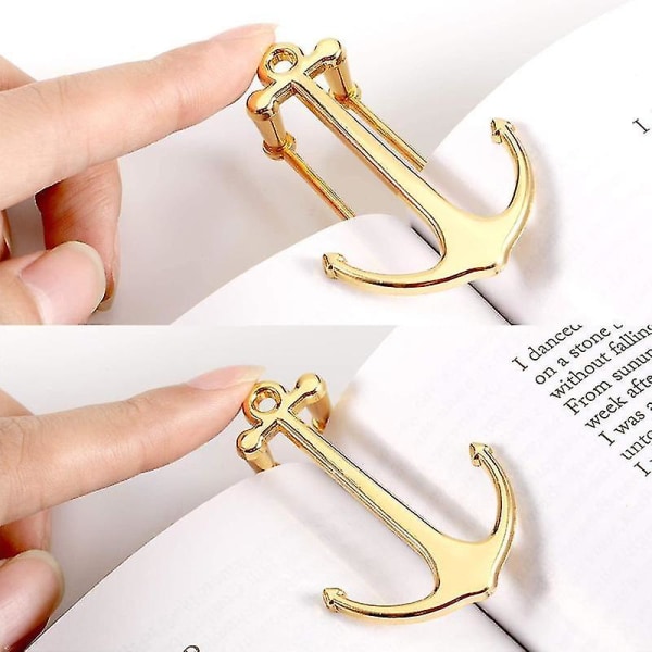 Anchor Bookmark Creative Metal Page Holder Clip Gold