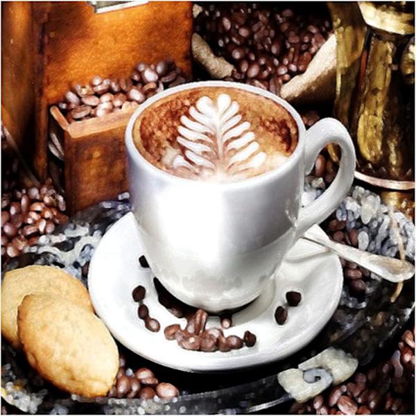 5D diamantbroderi kit av, kaffebönor mönster Strass diamantbroderi, duk för väggdekor, 5d diamond painting 40 x 40 cm,