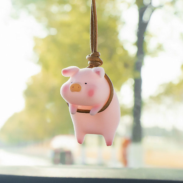 Taustapeilin tarvikkeet, söpö Swing Happy Pig Piggy Hang