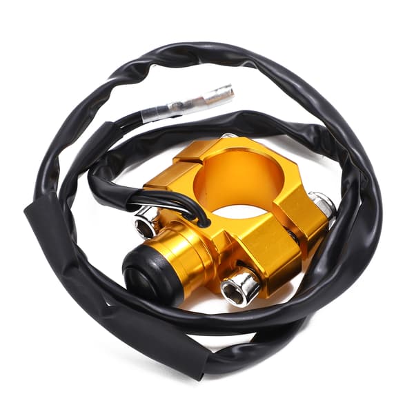 Universal Motorcykel Stop Start Kill Switch med Monteringsplade til 7/8 tommer Styr - Guld