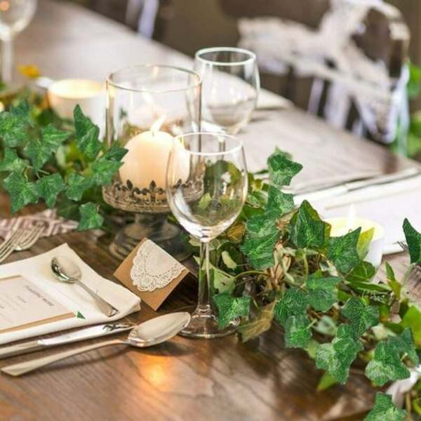 Ivy Leaves Garlandin tekokasvit - 12 vihreän tekolehden set Garland Ivy Outdoor Artificial Ivy Garland joulukuu