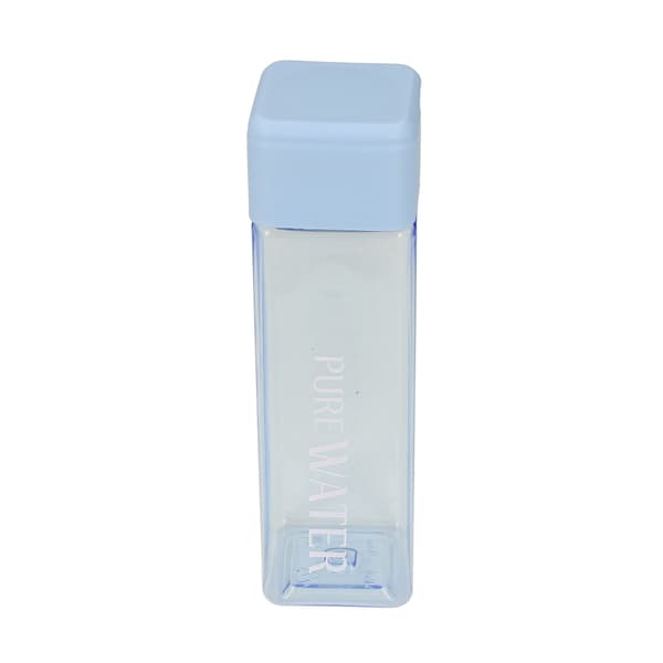 500ml 17oz vattenflaska Transparent Portabelt brevtryckt dricksvattenflaska med handledsrep Blå