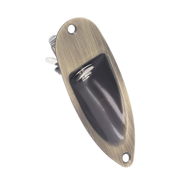 Gitarr Input Output Jack Socket Plate Båtstil Elektrisk Gitarr Ersättningsdelar Bronsfärg 6.35mm GT47 Beige Plugghål