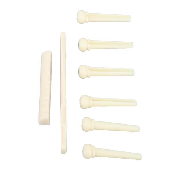 Akustisk Gitarr Stall Set Sadel Strängstift Plast Instrumenttillbehör för Spelning