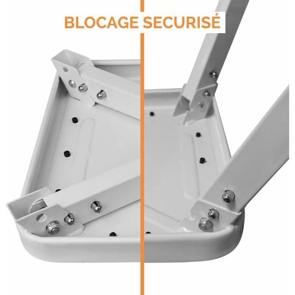 CHOYCLIT Foldbar Skammel, 1 Trin, Stål, Sort og Hvid