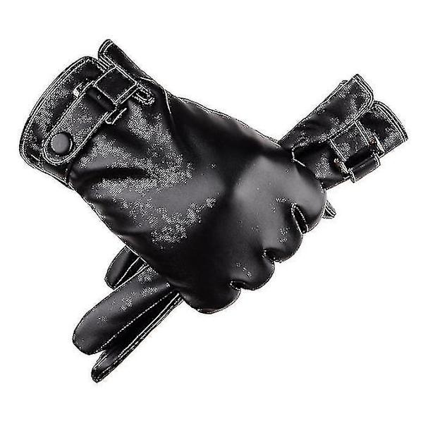 Herre Vinter Autumn Pu Læder Touch Screen Handsker Black