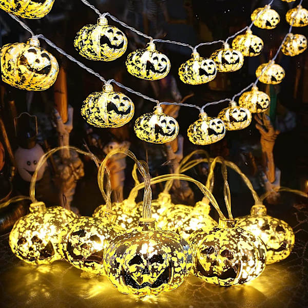 2,5 m, 20 Led vanntette gresskarspyd Halloween-dekorasjon